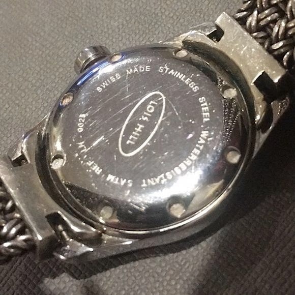 LOIS HILL White Round Face Watch Sterling Silver Bracelet & Roman Numeral Bezel - Picture 12 of 16